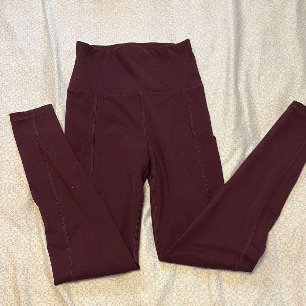 American Eagle Outfitters Maroon Pocket Leggings